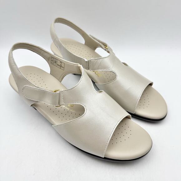 SAS Womens Suntimer Heeled Sandal US 11 Narrow Cream Leather NIB - Picture 6 of 13